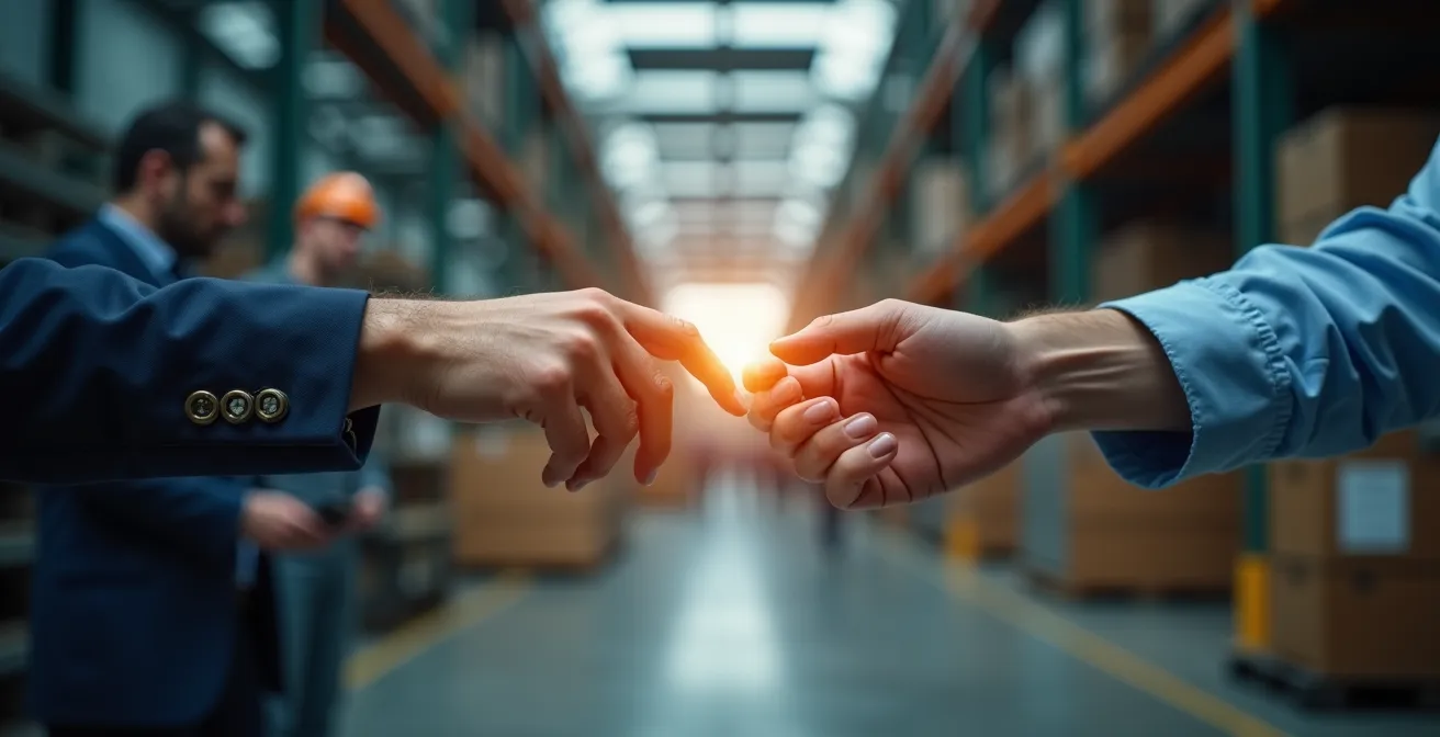 Professional photograph showing organizational communication gaps in ESD management